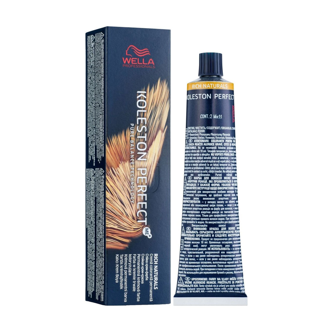 Уцінка! Стійка крем-фарба для волосся Wella Professionals Koleston Perfect Me+ Rich Naturals 4/82 Середній коричневий синій матовий, 60 мл