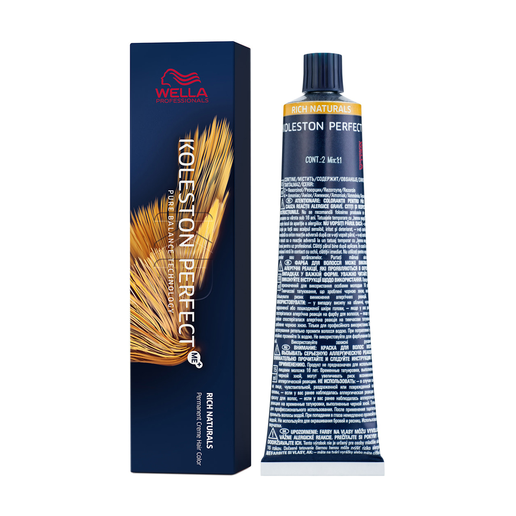 Уцінка! Стійка крем-фарба для волосся Wella Professionals Koleston Perfect Me+ Rich Naturals 7/3 Середній блондин золотистий, 60 мл